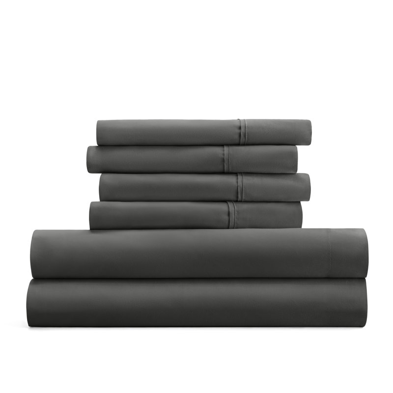 Ensemble de draps pour lit en microfibre brossée de 6 pièces Simply Soft, Ensemble de draps pour lit double + un drap-housse