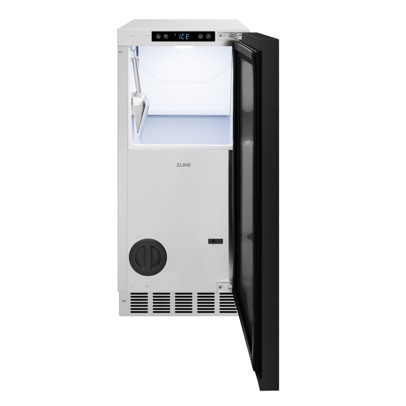 ZLINE Autograph 15 inch Touchstone Panel Ready Clear Cube Ice Maker w/ Gold Handle, Champagne Bronze