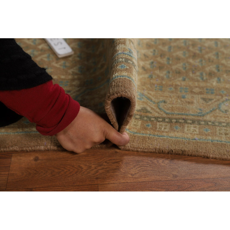 Tapis de couloir brun traditionnel en laine rouille 3 x 10