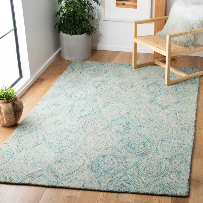 Kline Ikat Hand Tufted Wool Ikat Rug, Rectangle 4' x 6'