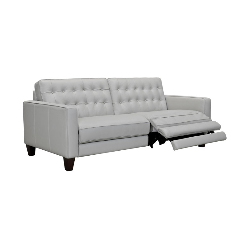 Dinesha 80.75'' Faux Leather Power Reclining Sofa, Dove Gray