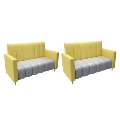 Nordic modern Dessert shop Cafe Restaurant benches 47.2 " Faux Leather Sofa