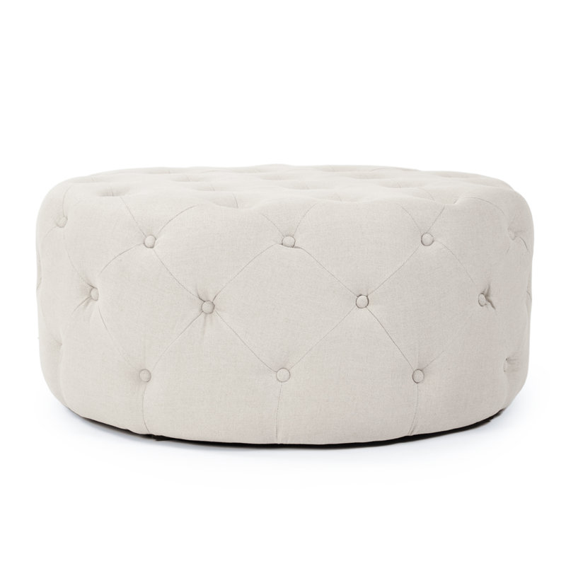 Upholstered Ottoman, Natural