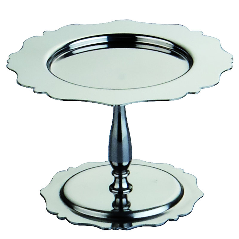 Dolce Vita Pastry Stand 8.27" - 12 Pieces - Pewter, Silver