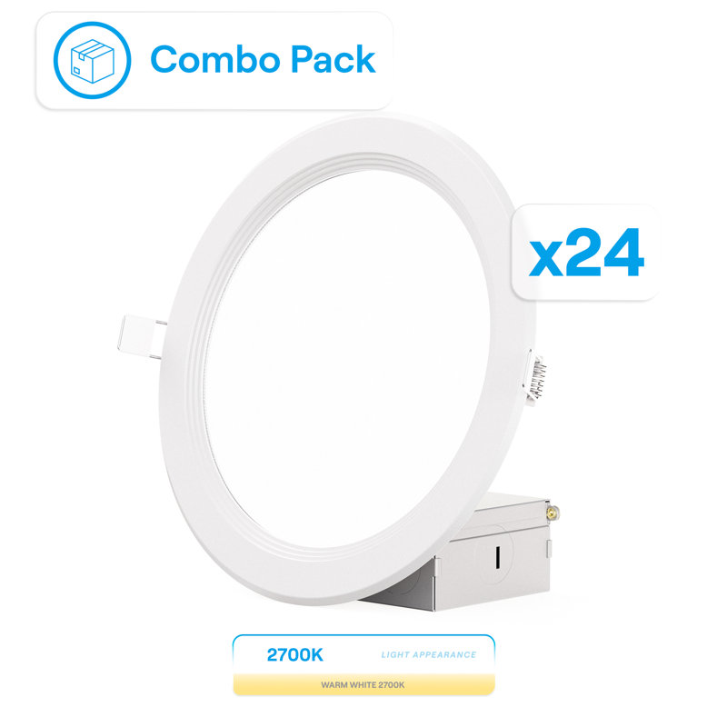 Ensemble de 6 lumières à DEL encastrées Infibrite Thin, 6 pouces, 2700 K, Blanc