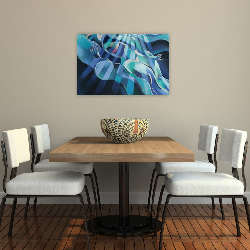 Art sous-marin abstrait océan pacifique serein, 24" H x 36" W