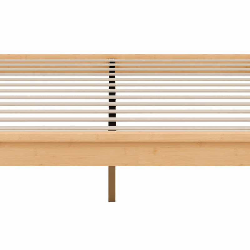 Wood Platform Bed Frame, With Wood Slat Support, Natural