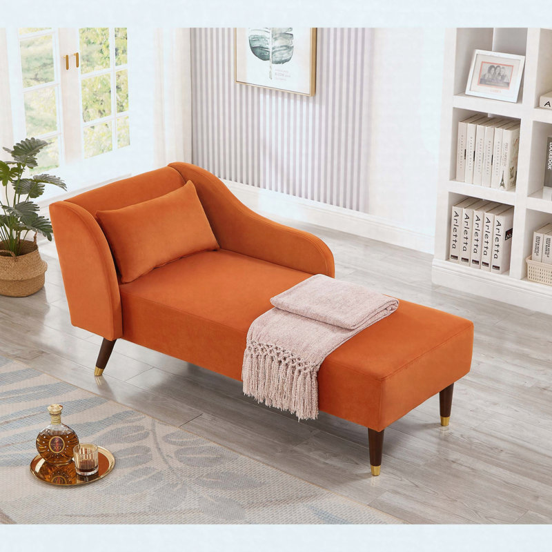 Revêtement en velours de chaise longue Modern, Orange