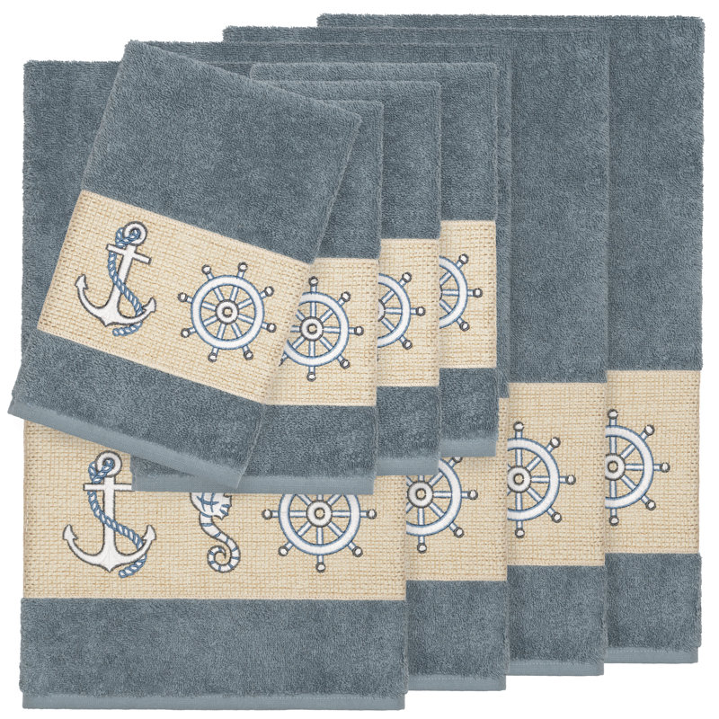 Easton 8 Piece Turkish Cotton Towel Set, Teal