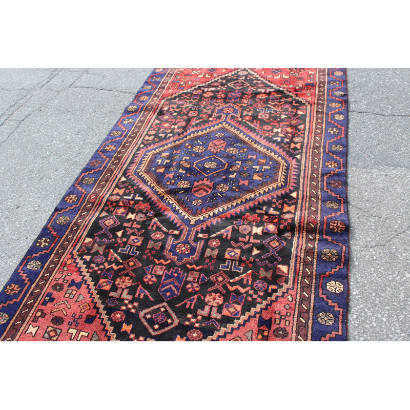 Tapis rouge 4X7 Vintage | Tapis oriental tribal tribal | Tapis bohémien Kazak | Tapis fait à la main
