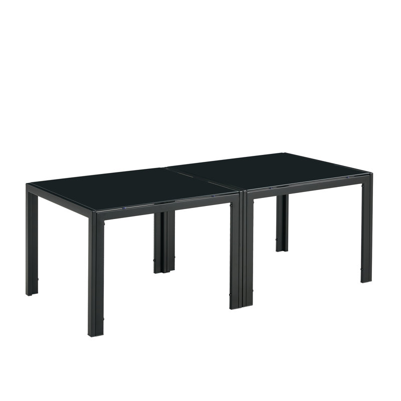 Ensemble de 2 tables basses pour le salon, Noir, noir, noir, noir