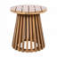 Table d'appoint d'extérieur en bois d'acacia-434278148
