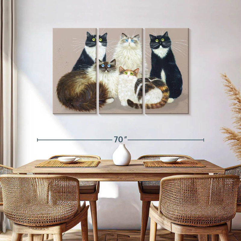 Brampt Five Cat Gang, 36" H x 57" W