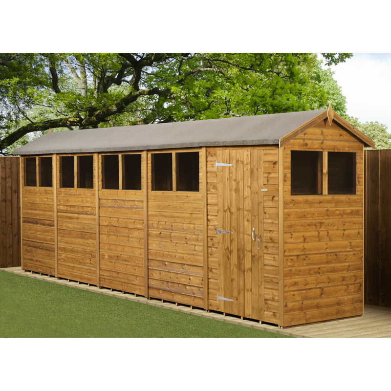 Modular Apex Garden Shed  20X4 With Windows