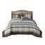 Ensemble de couvre-lit réversible en jacquard 5 pièces Blue King-128954436-128954435
