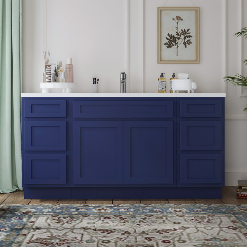 Base de meuble-lavabo simple 69 po seulement, Bleu