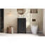 Ensemble de meuble-lavabo simple 18 po avec lavabo en céramique, ensemble de meuble-lavabo autoportant avec porte à fermeture douce, tablette réglable, style français, pieds, noir-394504536