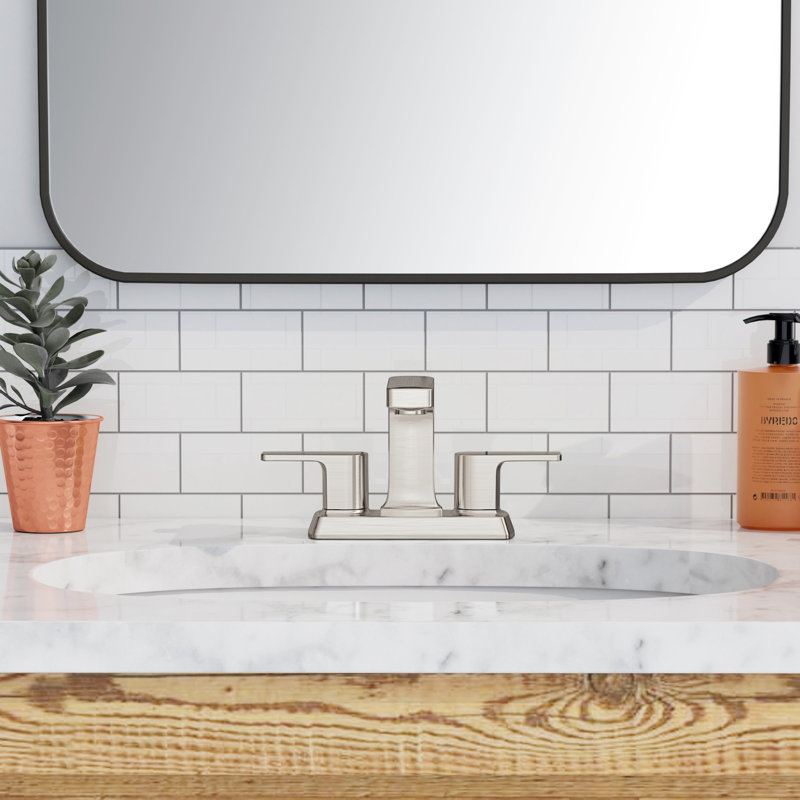 Dean Brushed Nickel Centerset 2-Handle Bathroom Faucet with Drain Assembly
