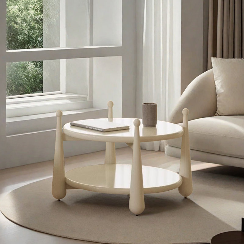 Table basse de style crème, H 15,74 po x L 27,55 po x l 27,55 po