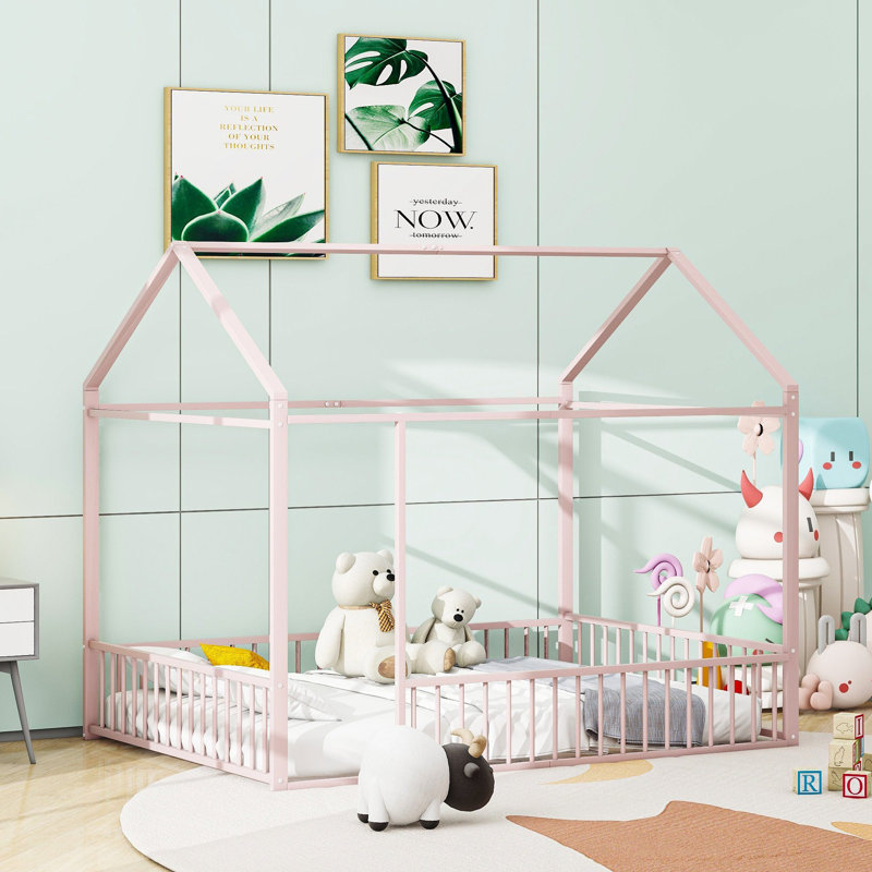 Children's bed, Antique pink and pink