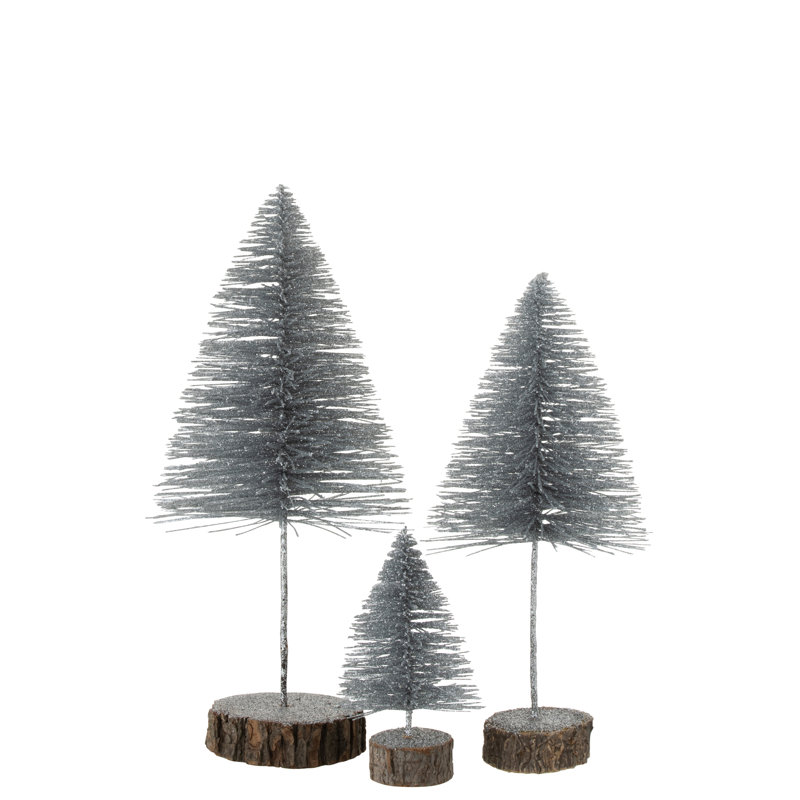 Christmas Tabletop Tree, 30cm H x 14cm W x 14cm D, Silver