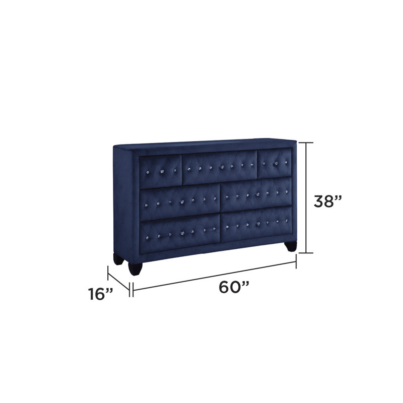 Rausch Sophia 7 Drawer Dresser, Blue