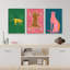 «Preppy Bright», «Pop Vibrant Bold Green Pink Blue Art, Chic Leopard Tiger», images murales colorées, 3 pièces encadrées, impression numérique sur toile, impression numérique sur toile giclée-91874663-91874676
