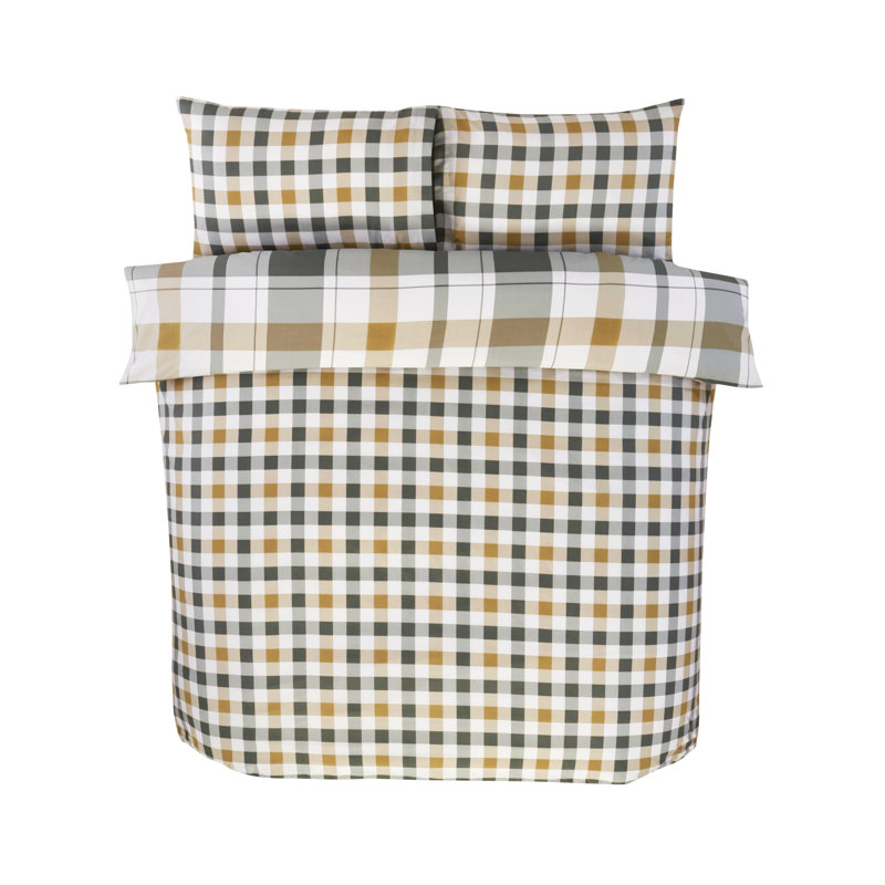 Braemar Check Polyester Plaid Duvet Cover Set, Single Duvet Cover + 1 Pillowcase