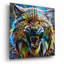 Art mural en verre épique «Lynx» par Pierre Gavidia, 12 po x 12 po