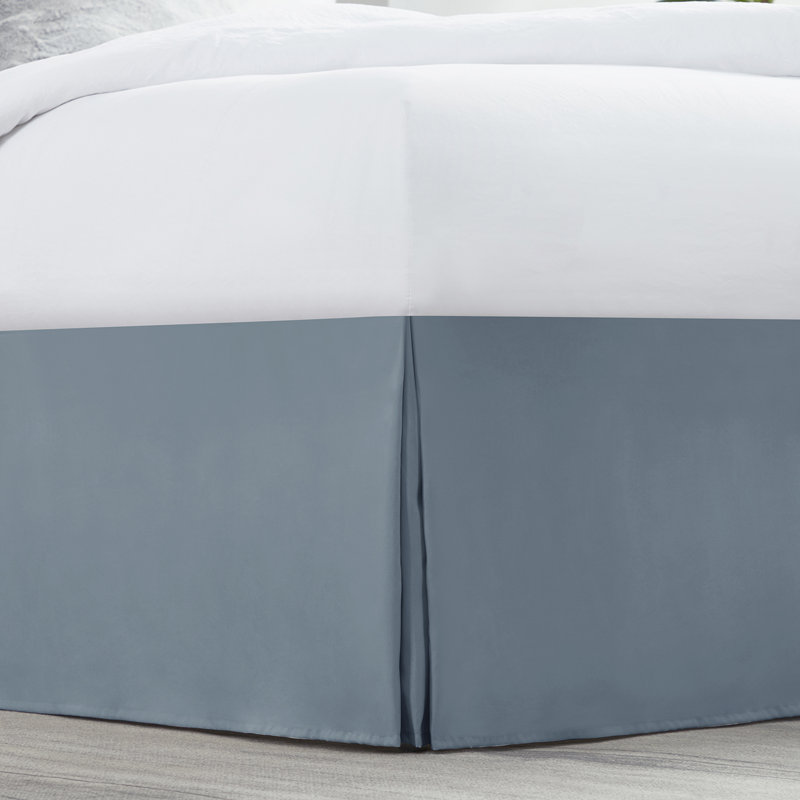 Luxury Pleated 14" Bed Skirt, California King, Stone Blue