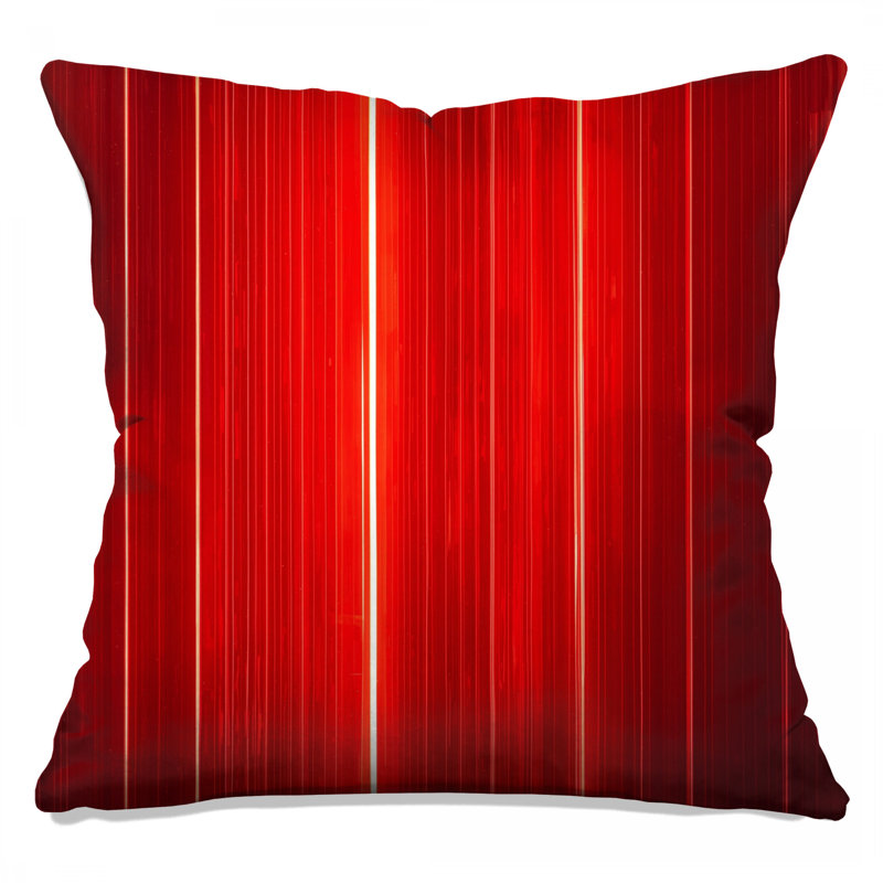Red Vertical Lines Double Sided Throw Pillows, 18 x 18 inches