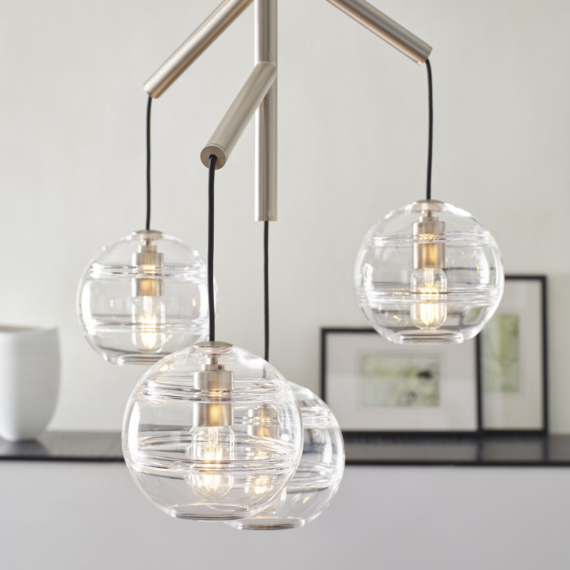 Sedona 4 - Light Pendant, Satin Nickel, No, Clear
