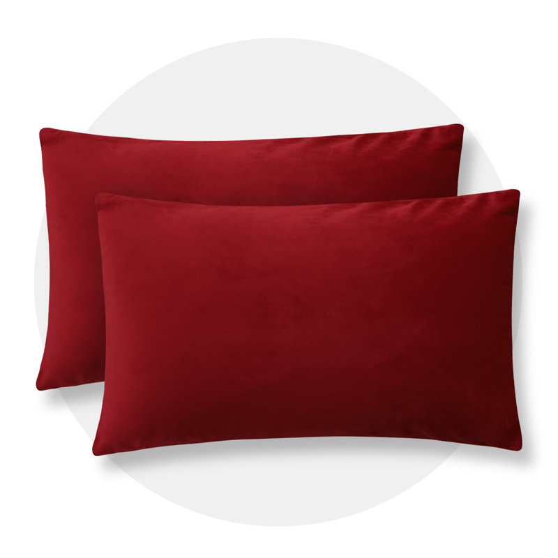 Rectangular Velvet Pillow Cover, Red
