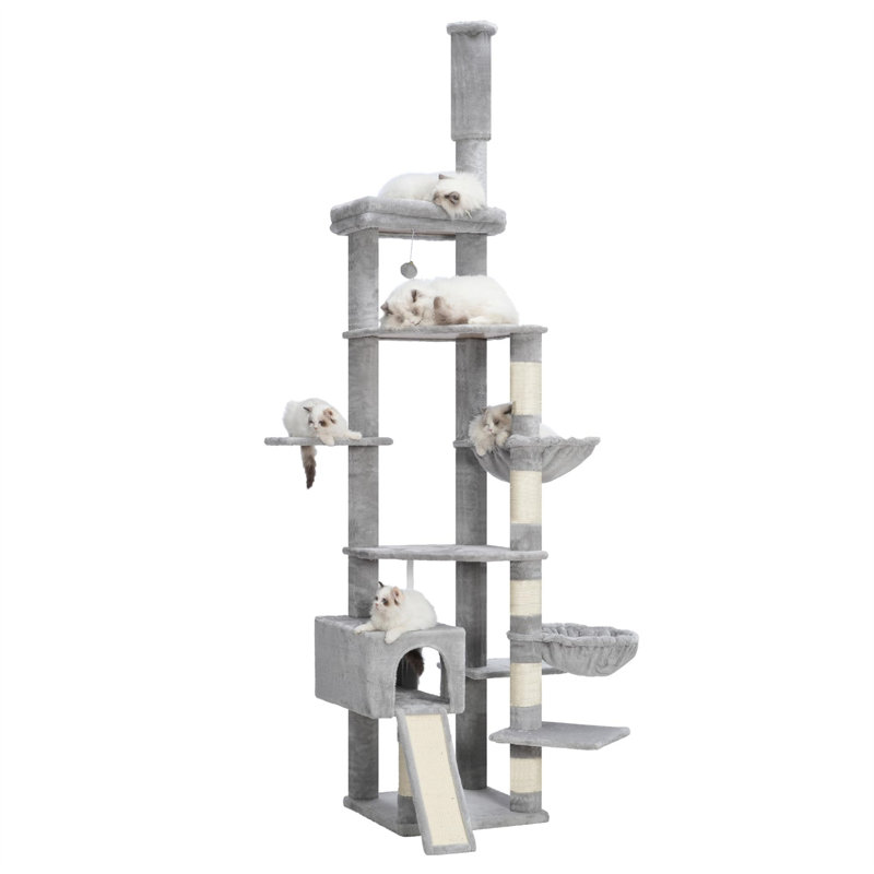 Eyeleen 104.29'' H Cat Tree, Gray