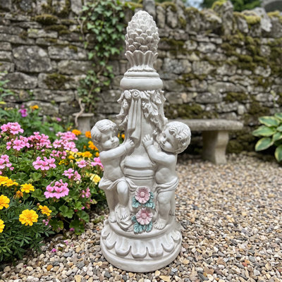 A Pair of Climbing Children Garden Statues, Made of Magnesium Oxide, Suitable for Decorating Outdoor Courtyards, Lawns, And Patios