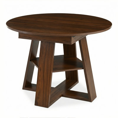 Table de salle à manger ronde extensible de 43,3 po à 59 po pour 4 à 8 personnes, table de salle à manger ovale de cuisine moderne avec feuilles amovibles peu encombrante, base en bois avec tablette de rangement pour le salon de la cuisine