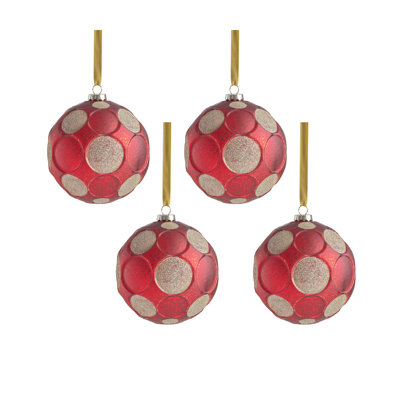 Ensemble de 4 boules en verre givré mat 4,75 po Serenity