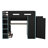 Full Size Wood Loft Bed With Desk,Wardrobe And RGB LED Light-577693483