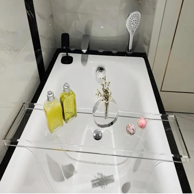 Bathtub Tray Table, Acrylic, Anti-Slip Bath Caddy.(Clear)