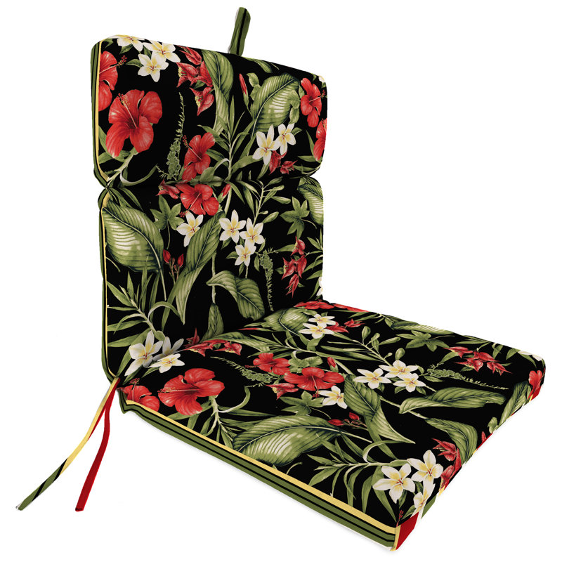 22" x 44" Outdoor Chair Cushion with Ties and Loop, Rolland Stripe Opal