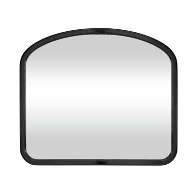 Cole and Grey Wood Handmade Black Room Wall Mirror with Deep Set Frame