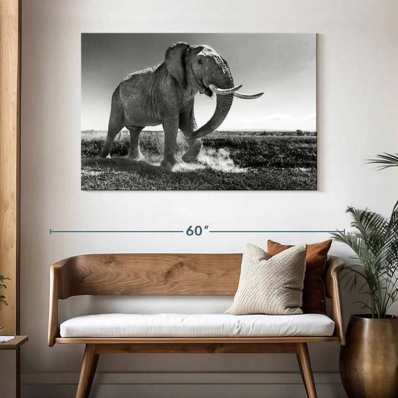 Éléphant de prairie Brampt, H 32 po x l 48 po