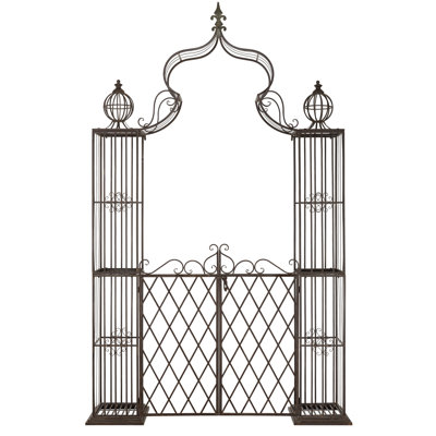 Halchita 67.8'' W x 15'' D Iron Arbor with Gate