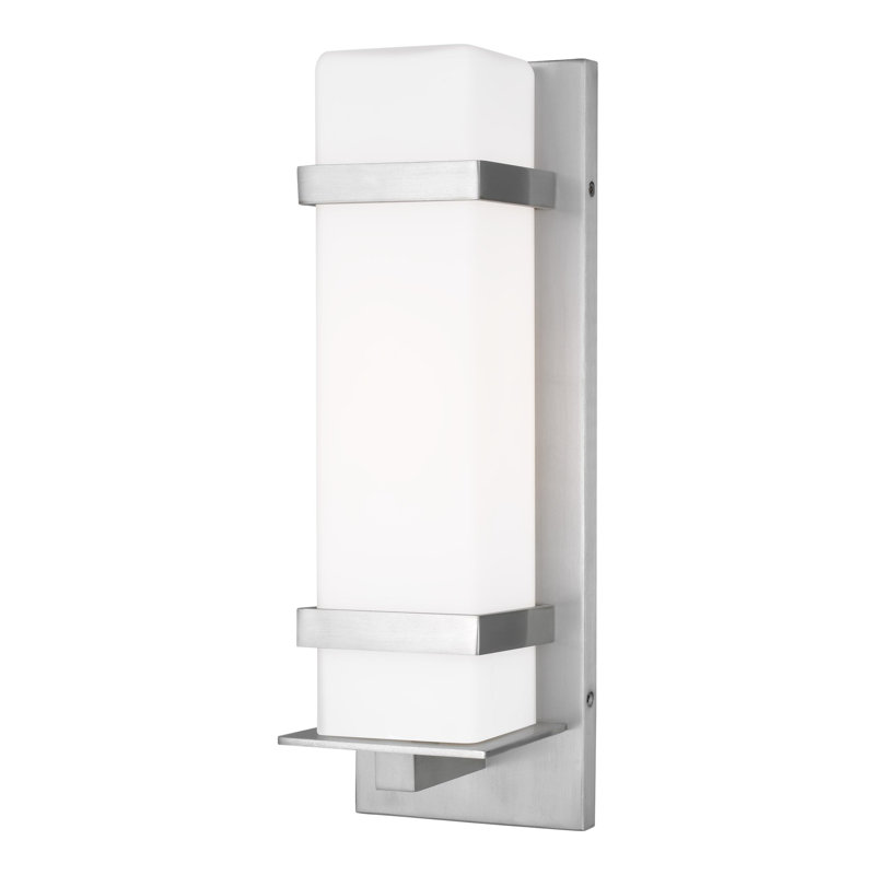 Lanterne murale d'extérieur moyenne à une lumière Alban de Génération Éclairage , Aluminium satiné, Non