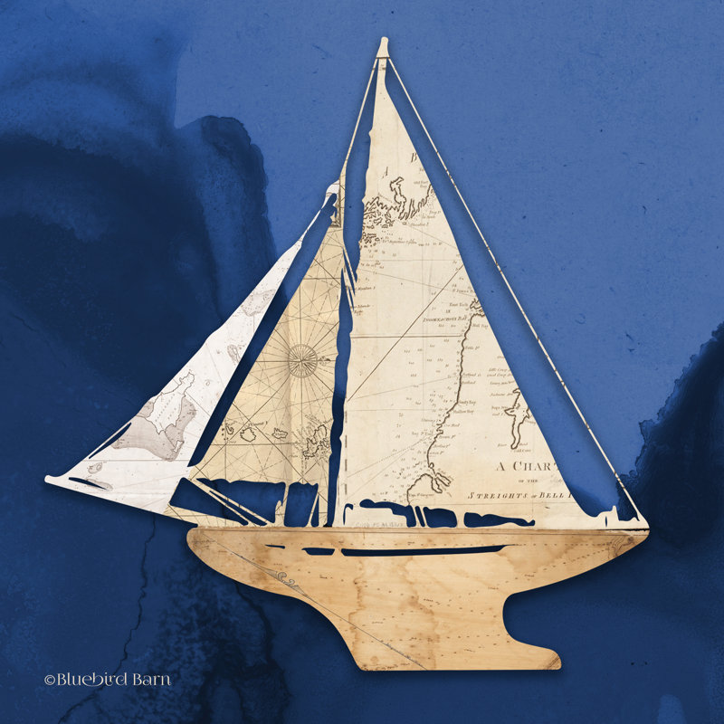 Voilier «Blue I» par Bluebird Barn, impression, H 12 po x l 12 po, Non, Toile tendue