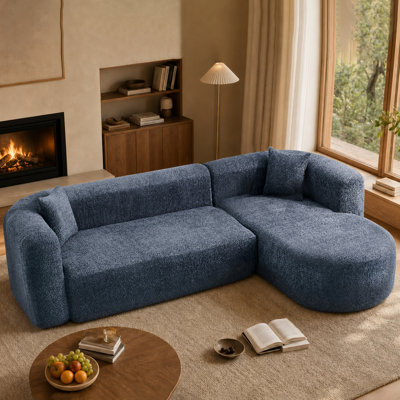 109.4" Sectional Couch with L-Shaped Chaise, Boneless Modular Sectional Sofa