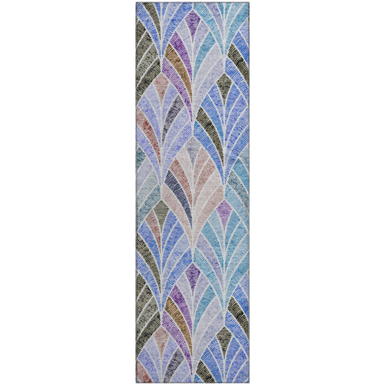 Premium Machine Washable Prisco Blue Rug