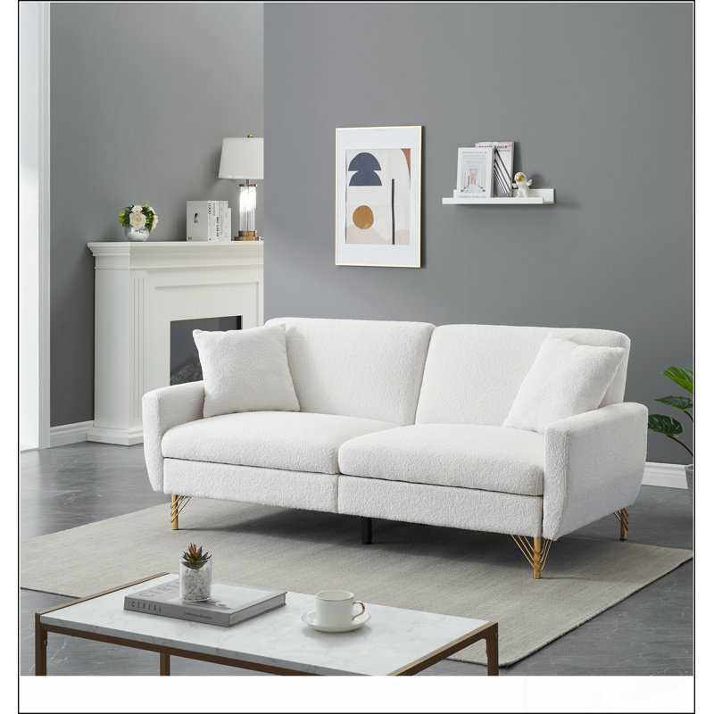 Canapé-lit en velours de 74,41 pouces avec dossier à réglage séparé et fonction de rangement