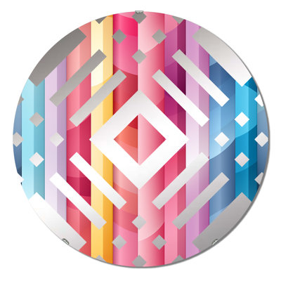 Rainbow Colors Candyland Stripes - Diamond Decorative Mirror