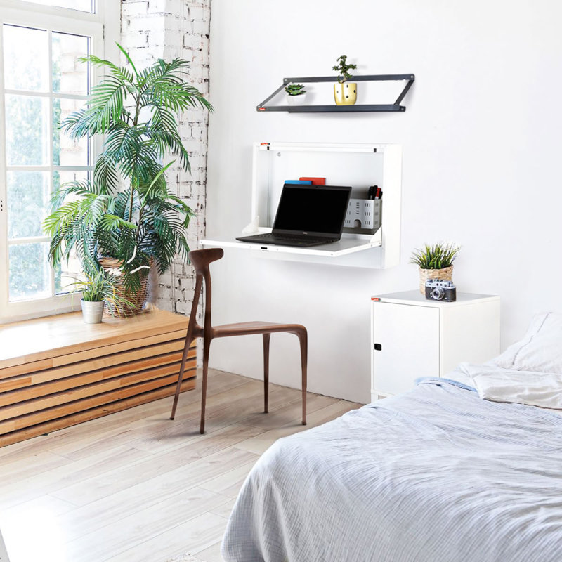 Square Metal Bracket Shelf, Matte White